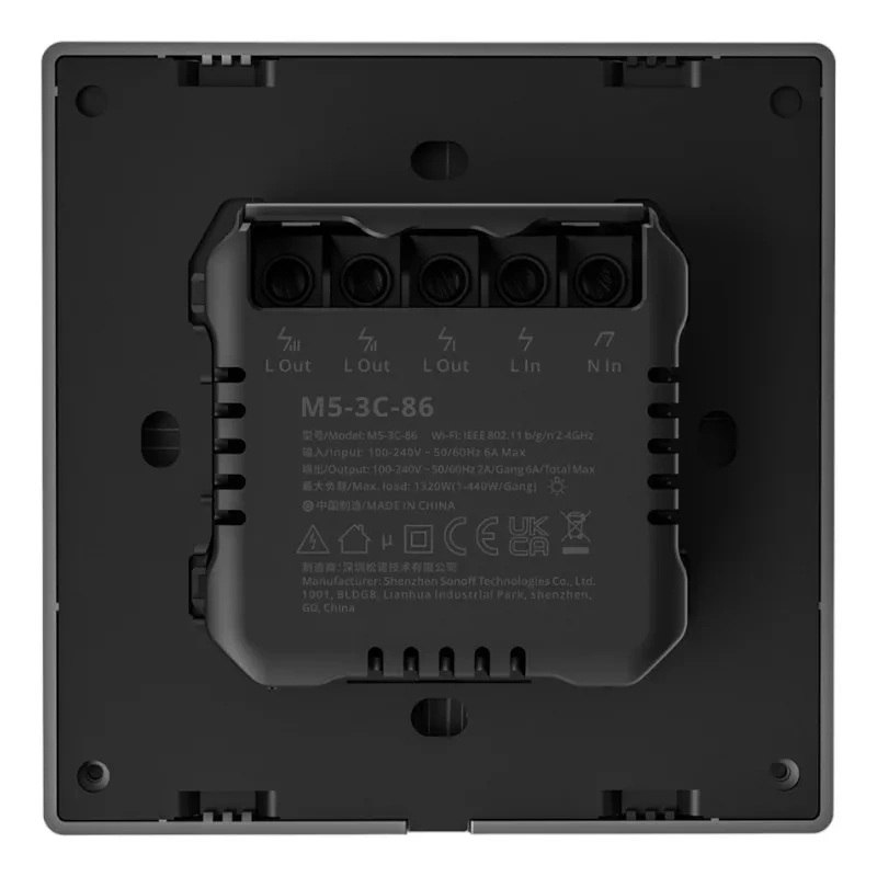 Sonoff M5 1C – Întrerupător Inteligent Tactil Wi‑Fi cu 3 Canale, Scenarii Smart