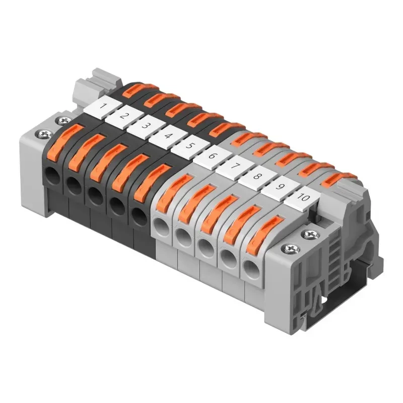 Sonoff 211 – Set de 20 conectori rapizi montaj DIN Rail, 250 V 32A, cupru roșu + izolație PA