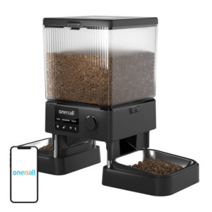 Oneisall PFD-002 – Distribuitor automat dublu de hrană pentru animale de companie, WiFi, 2,1 kg