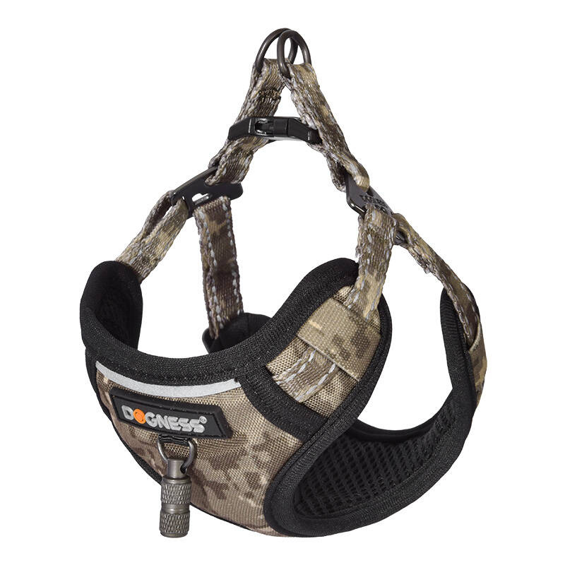 Dogness – Set lesă și ham pentru câini, design camuflaj (moro)