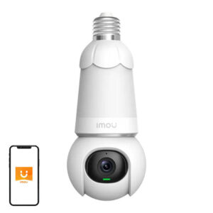 IMOU Bulb Cam 5MP – Cameră supraveghere WiFi 360 grade exterior cu bec E27, 5MP, viziune nocturnă 25m, audio, slot microSD 512GB