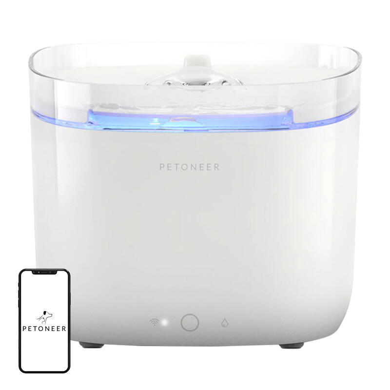 Fântână de apă smart Petoneer Fresco Mini Pro, 1,9 L, sterilizare UV-C, filtrare în 6 etape, aplicația Petoneer, sub 30 dB