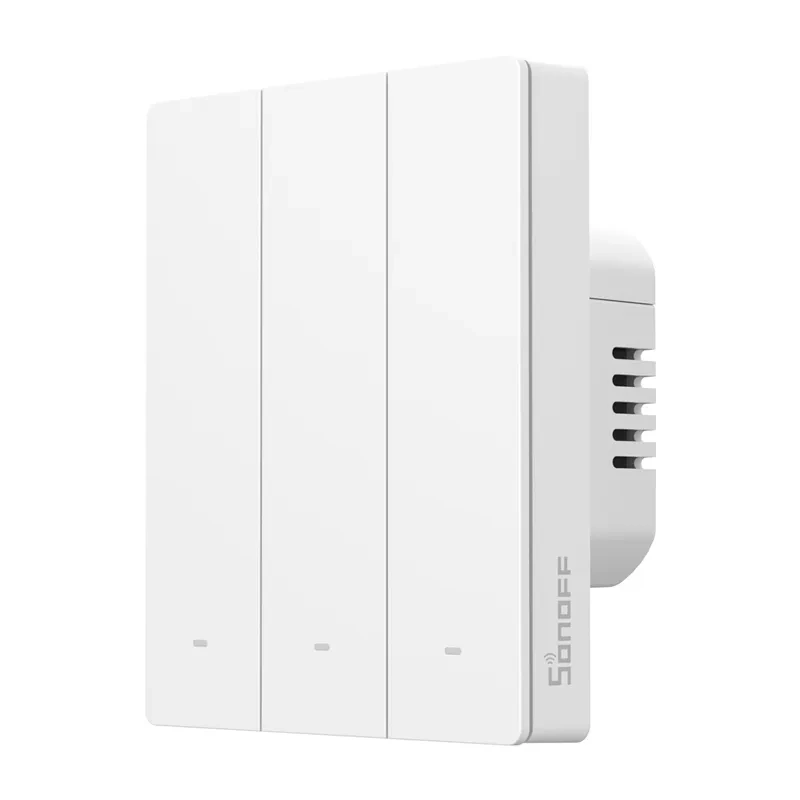 Sonoff M5-3C-80W – Întrerupător smart Wi-Fi, 3 butoane 2A pe canal, LED reglabil, scene și cronometre, compatibil Matter