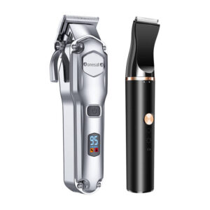 Oneisall RFC-676 + P20 – Set mașină de tuns și trimmer pentru animale de companie, LCD, autonomie 4h + 120min, rezistent IPX7