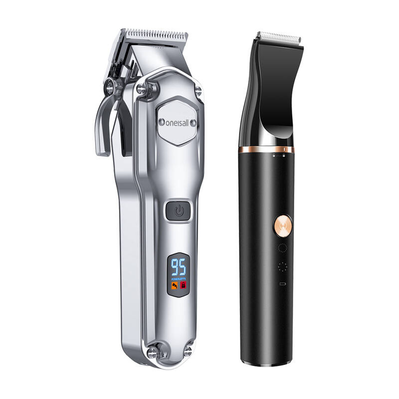 Oneisall RFC-676 + P20 – Set mașină de tuns și trimmer pentru animale de companie, LCD, autonomie 4h + 120min, rezistent IPX7