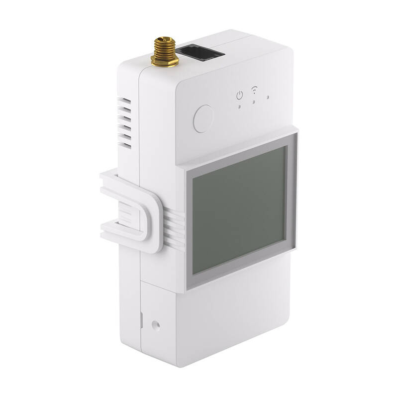 Sonoff POWCT – Monitor energie Wi‑Fi cu traductor CT100A, releu uscat 2A, istoric 6 luni, eWeLink, carcasă ignifugă albă