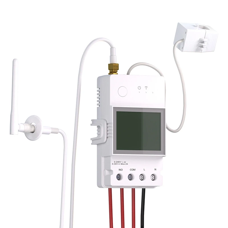 Sonoff POWCT – Monitor energie Wi‑Fi cu traductor CT100A, releu uscat 2A, istoric 6 luni, eWeLink, carcasă ignifugă albă