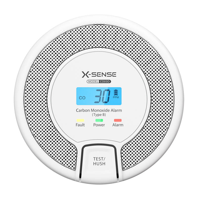 Detector monoxid de carbon X-Sense CO03D, senzor electrochimic, baterii AA, alarmă 85 dB, 10 ani