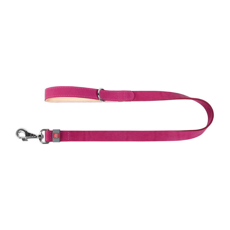 WAUDOG lesă de câine din piele naturală, lățime 20 mm, lungime 122 cm, roz