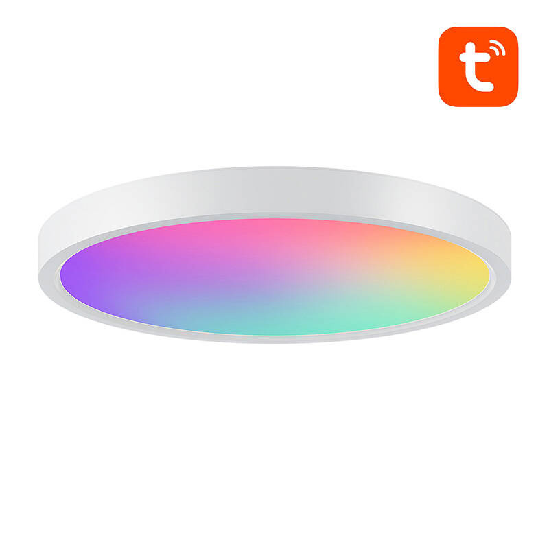 Plafonieră smart subțire WiFi + Bluetooth Gosund LB12, 30 cm, RGB + alb reglabil, 24 W, IP54, telecomandă
