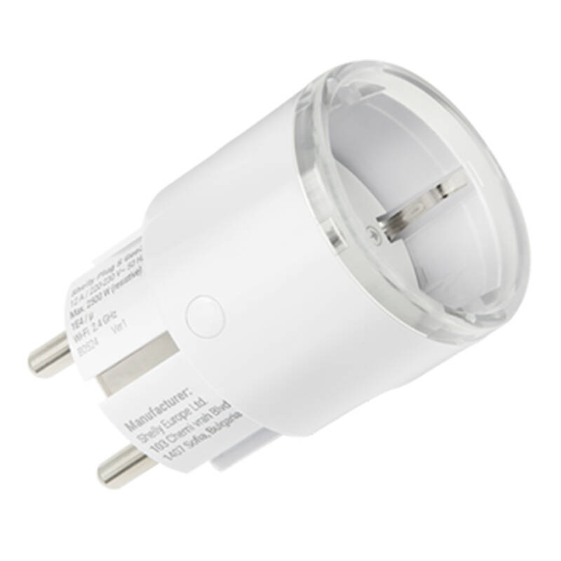 Shelly Plug S Gen3 – Priză inteligentă WiFi, 12A, 2500W, cu monitorizare consum, alb
