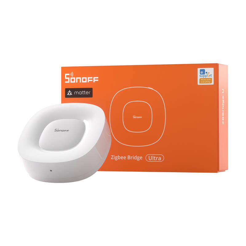 Hub Zigbee 3.0 SONOFF Zigbee Bridge Ultra (ZBBridge-U), Ethernet și WiFi, punte Matter, până la 256 de dispozitive, alb