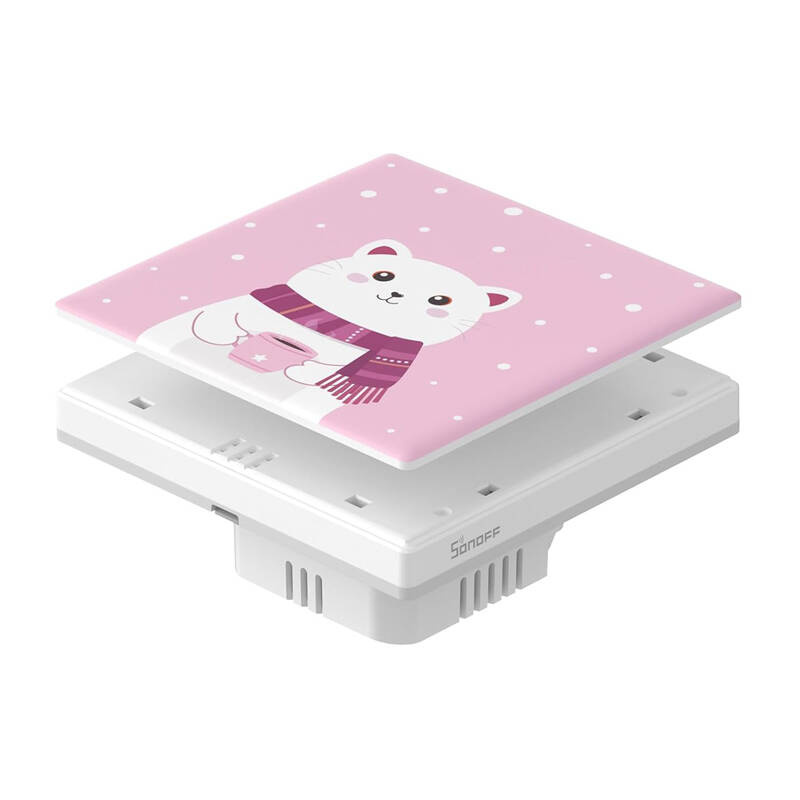 Sonoff T5 Cartoon 1C – Capac frontal decorativ pentru întrerupător smart TX Ultimate, design cartoon, compatibil 1 canal