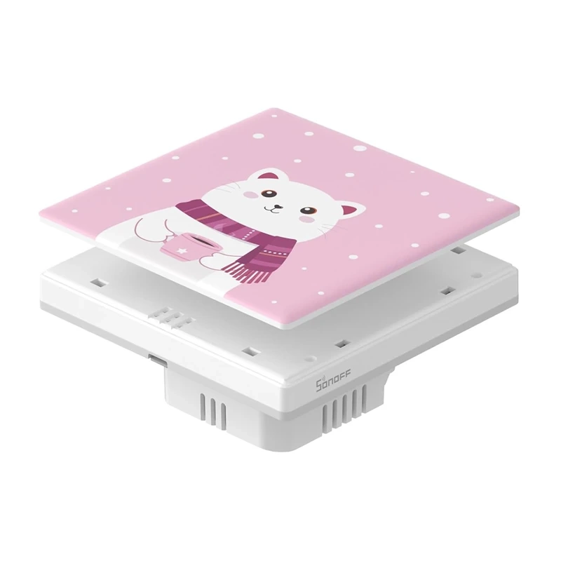 Sonoff T5 Cartoon 1C – Capac frontal decorativ pentru întrerupător smart TX Ultimate, design cartoon, compatibil 1 canal