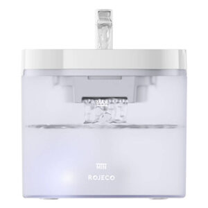 Rojeco RYSJ-12 – Fântână de apă 1,5L pentru animale de companie, dublă filtrare carbon activ și burete, funcționare silențioasă
