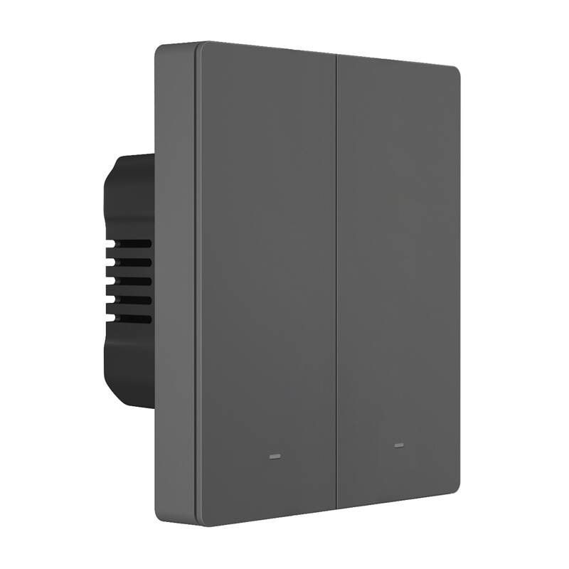 Sonoff M5‑2C‑80 – întrerupător Wi‑Fi Matter smart, 2 canale, 6A, LED reglabil, gri
