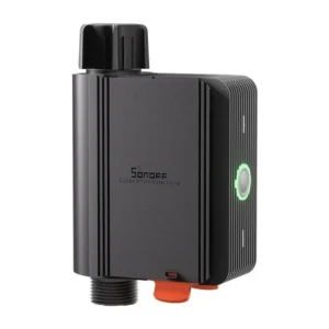 Sonoff SWV-BSP – Electrovalvă smart ZigBee 3.0 pentru irigații, programare volum și timp, IP55, alimentare 4xAA, negru