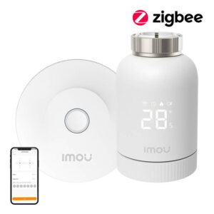 IMOU KIT-TRV1-EU-2 – Pachet hub ZigBee și cap termostatic TRV1, 6 adaptoare incluse, control prin aplicația Imou Life