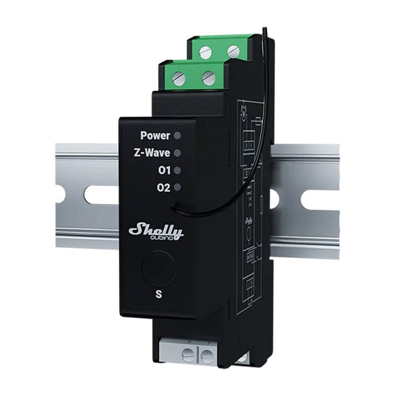 Shelly Qubino Wave Pro Shutter – Releu inteligent Z-Wave pentru șină DIN, control jaluzele/rulouri, cu monitorizare consum