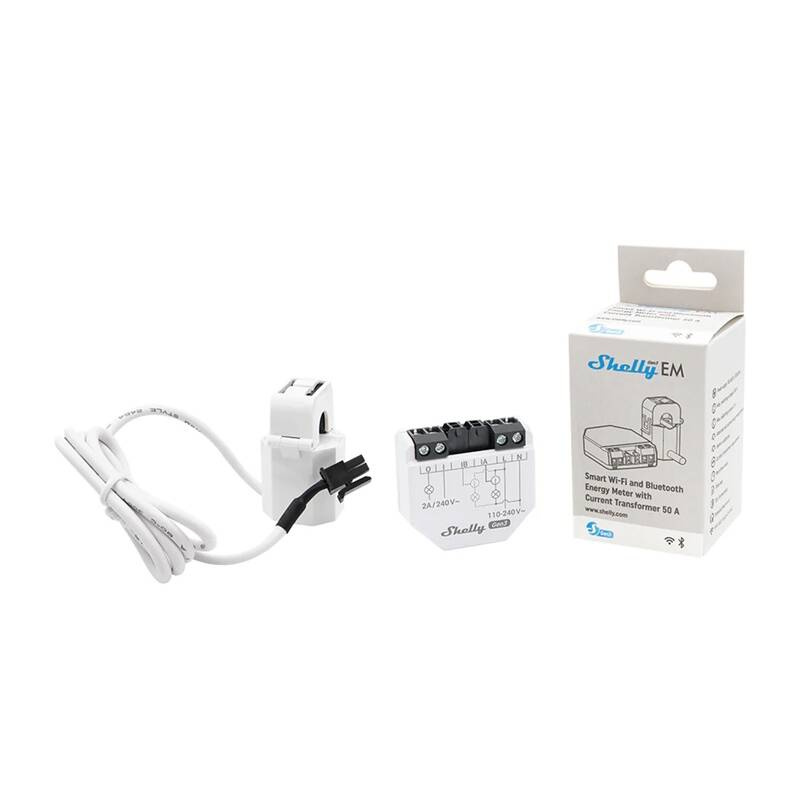 Shelly EM Gen3 – Controler inteligent de măsurare a energiei WiFi, 2 canale, până la 80A, cu transformator 50A inclus