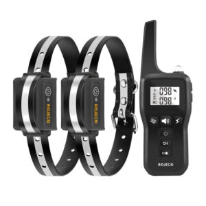 Rojeco PD529 1000m Colier de dresaj pentru câini cu 2 coliere (negru)