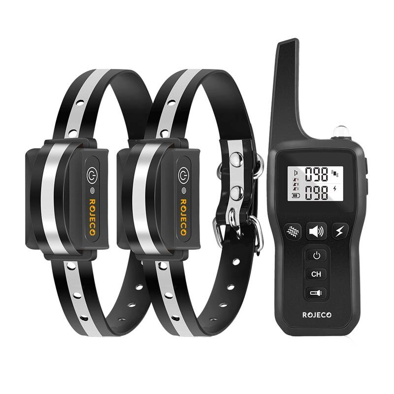 Rojeco PD529 1000m Colier de dresaj pentru câini cu 2 coliere (negru)