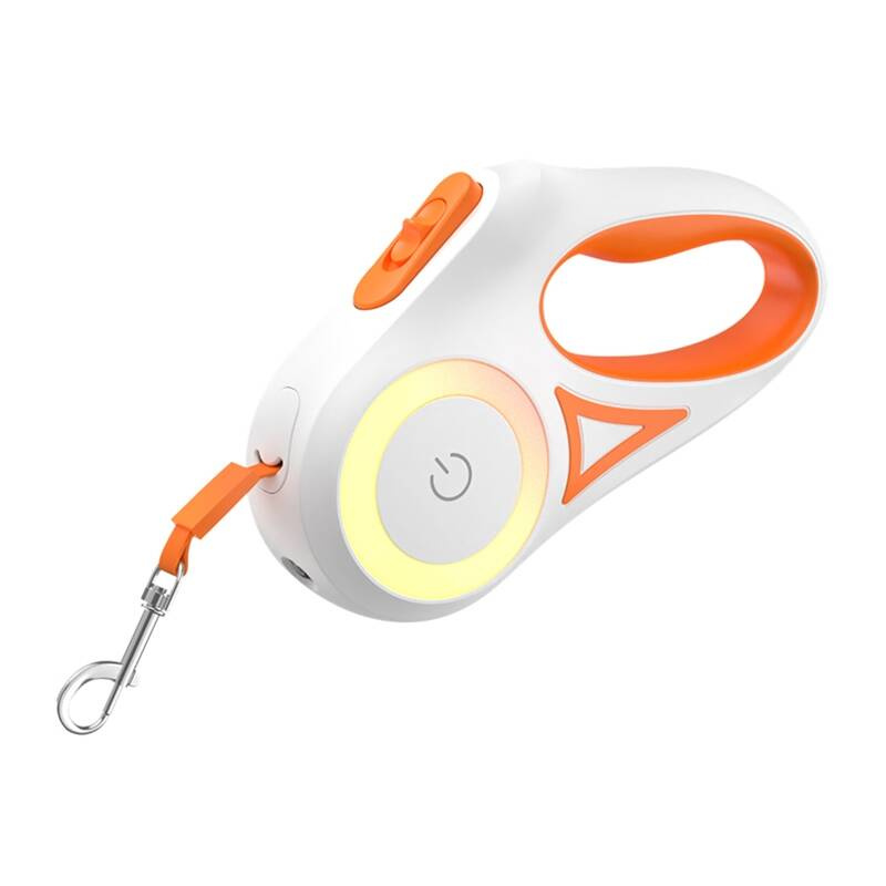 Rojeco – Lesă automată retractabilă pentru câini, 3 m, potrivită până la 20 kg, culoare portocaliu