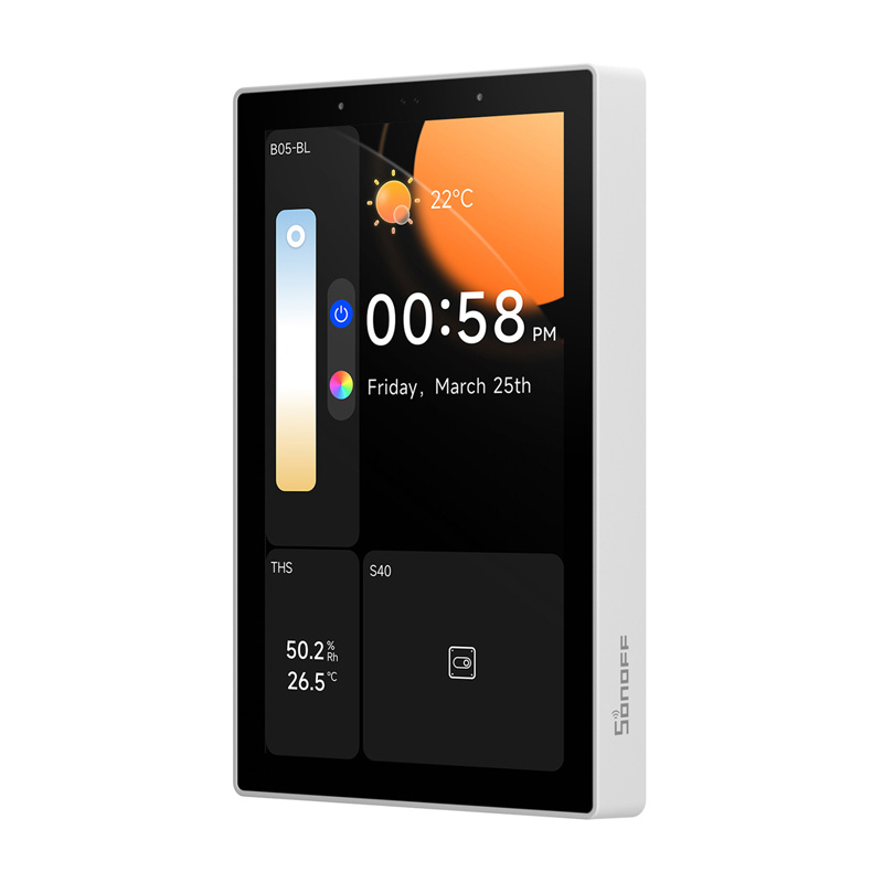 Sonoff NSPanel Pro 120 – Panou control Wi‑Fi 4,7″ tactil, Hub Zigbee 3.0 & Matter, interfon, widget energie,termostat, alb