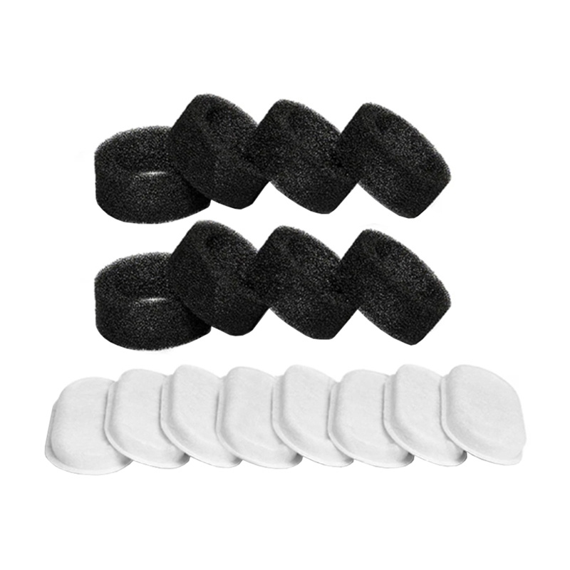 Rojeco RYSJPJBXG-LX8 – Set 8 filtre de schimb pentru fântână smart inox animale de companie, carbon activ și burete
