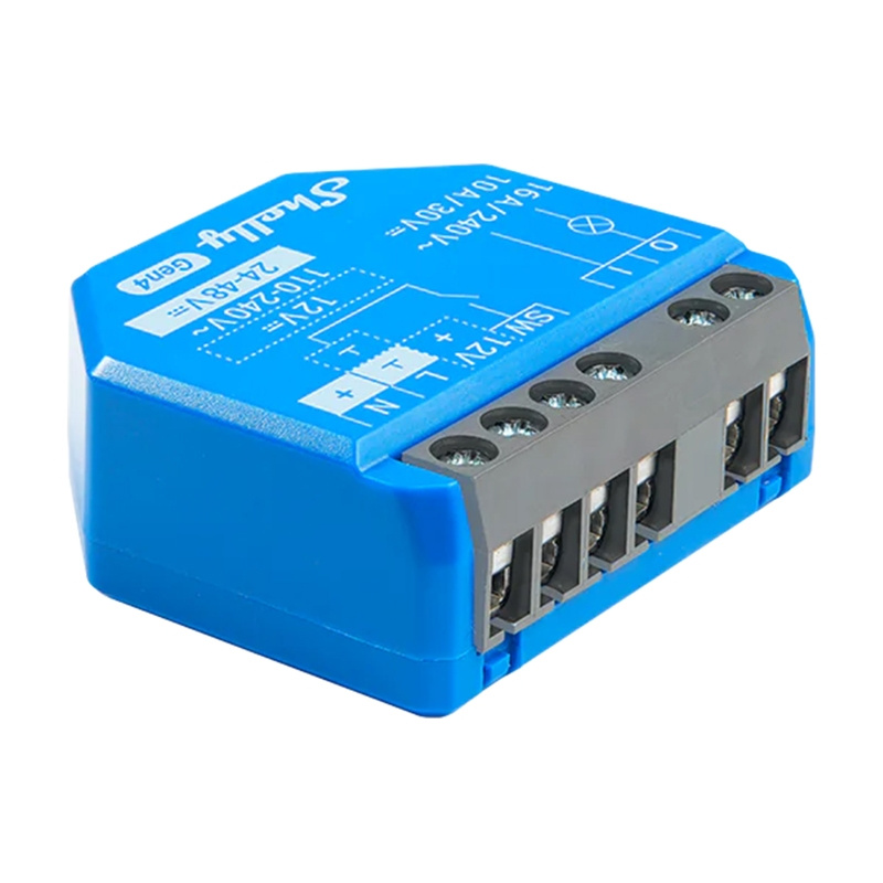 Shelly 1 Gen4 – Releu inteligent Zigbee/Matter, 1 canal, 16A, contacte uscate