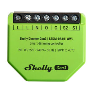 Shelly Dimmer Gen3 – Releu inteligent WiFi pentru iluminat, 230V, 1 canal, cu reglare intensitate