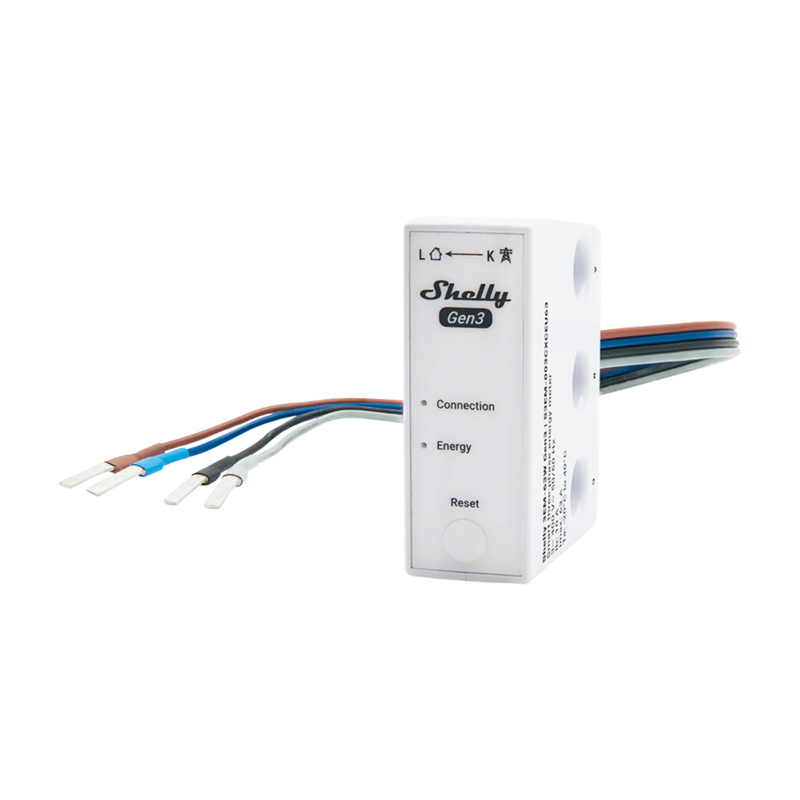 Shelly 3EM-63W Gen3 – Contor inteligent de energie trifazat WiFi, 63A, 1/3 canale, model cu fir