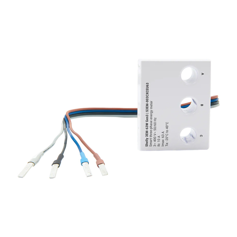 Shelly 3EM-63W Gen3 – Contor inteligent de energie trifazat WiFi, 63A, 1/3 canale, model cu fir