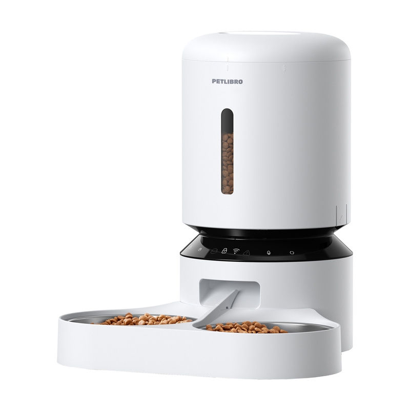 Petlibro Granary dozator de hrană cu bol dublu, Wifi, 5L (alb)