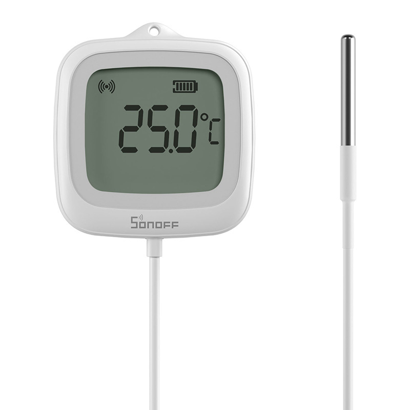Sonoff SNZB-02LD – Senzor temperatură Zigbee 3.0 cu sondă 1,5 m, afişaj LCD, IP65