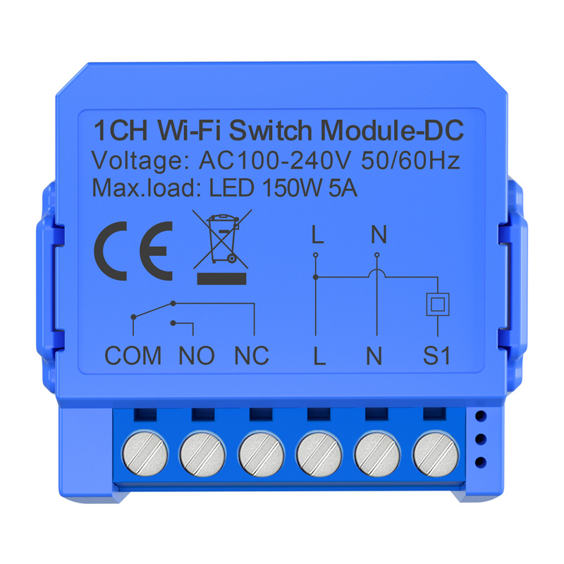 Modul inteligent de comutare WiFi cu 1 canal cu contact DC fără tensiune Avatto WSM16-DC-1