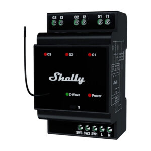 Shelly Qubino Wave Pro 3 – Releu inteligent Z-Wave pentru șină DIN, 3 canale, 16A pe canal
