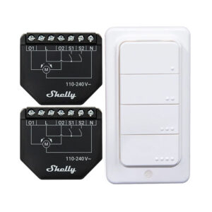Set de 2 controlere WiFi pentru jaluzele/perdele Shelly Shutter + BLU RC Button 4