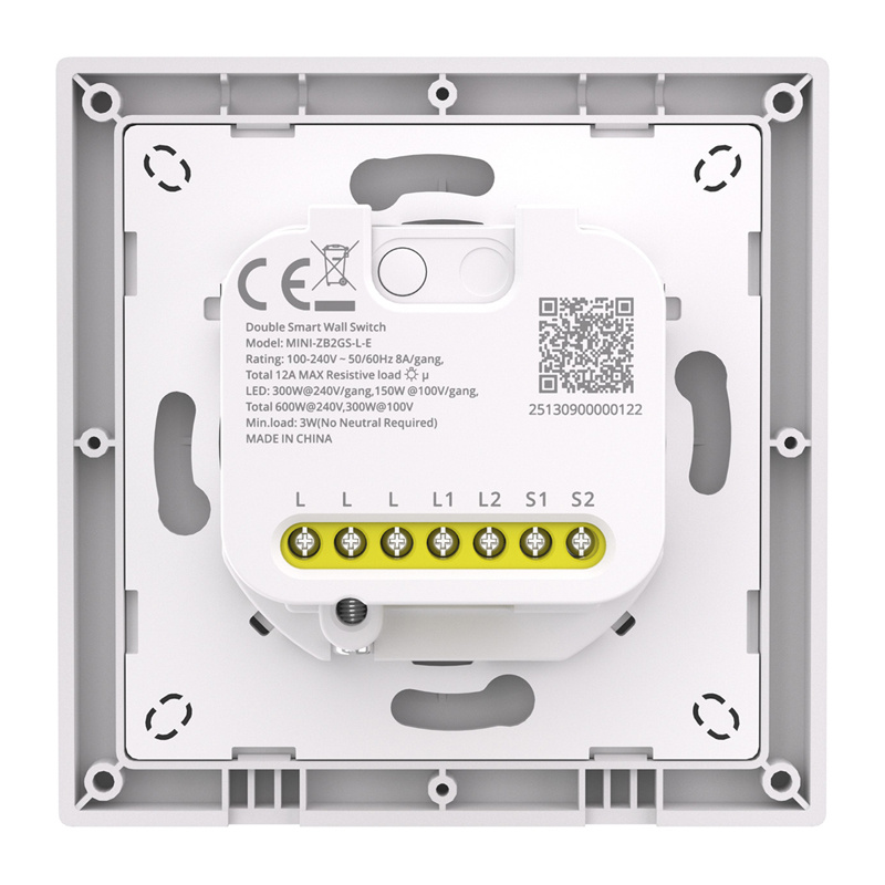 SONOFF MINI-ZB2GSL-E Comutator de perete ZigBee cu două canale fără nat.