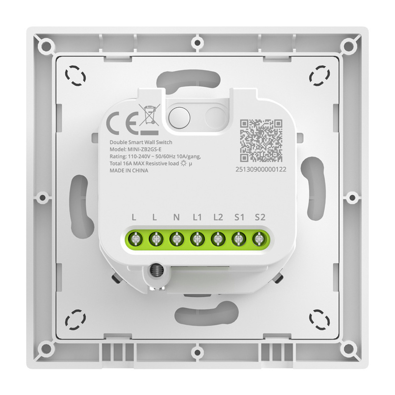 SONOFF MINI-ZB2GS-E Comutator de perete cu două canale ZigBee.