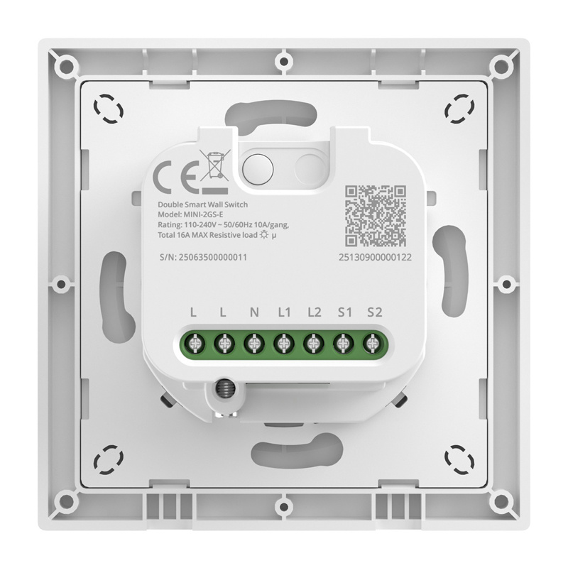 SONOFF MINI-2GS-E Matter Comutator de perete cu două canale.