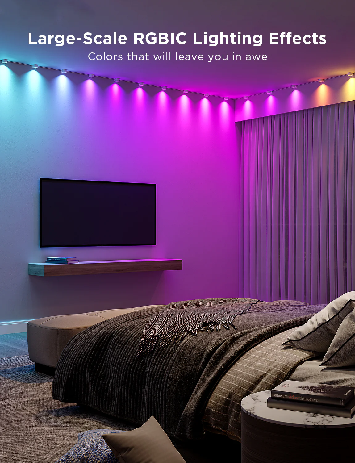 Banda cu Spoturi LED Govee RGBIC String Downlights, H608A, 5m, Wi-Fi, sincronizare muzica