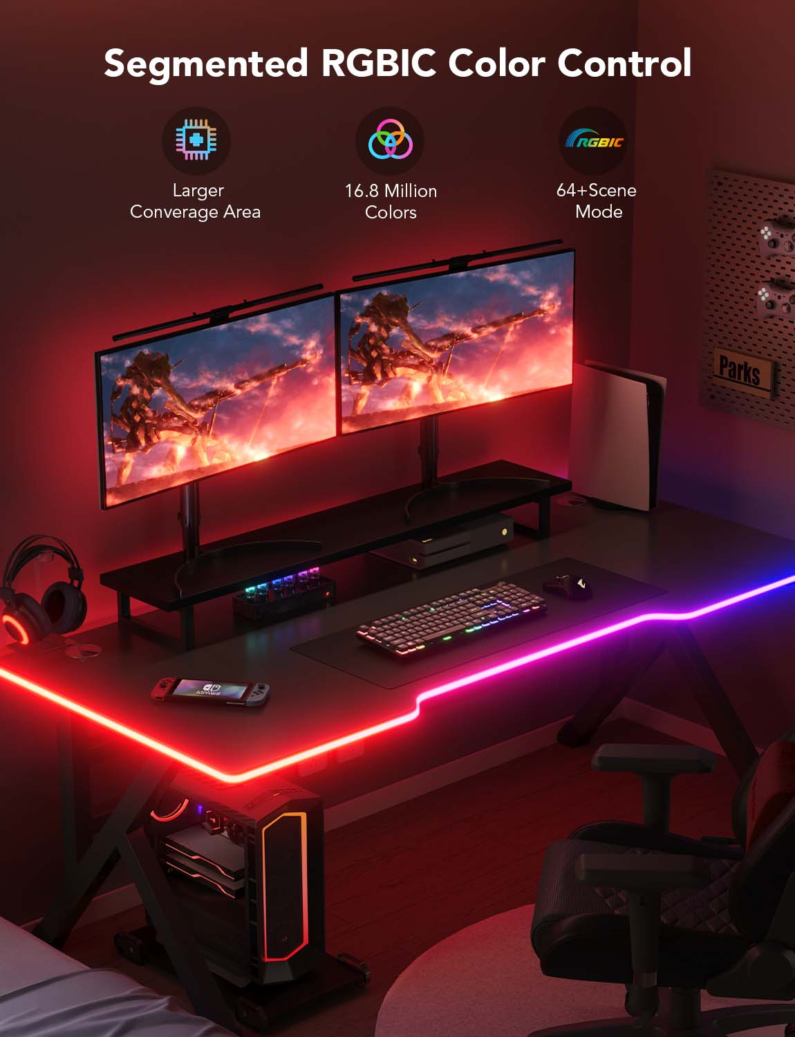 Banda LED Neon Rope Lights Govee H61C3 RGBIC, Sincronizare Muzica, Wi-Fi+Bluetooth, 3m