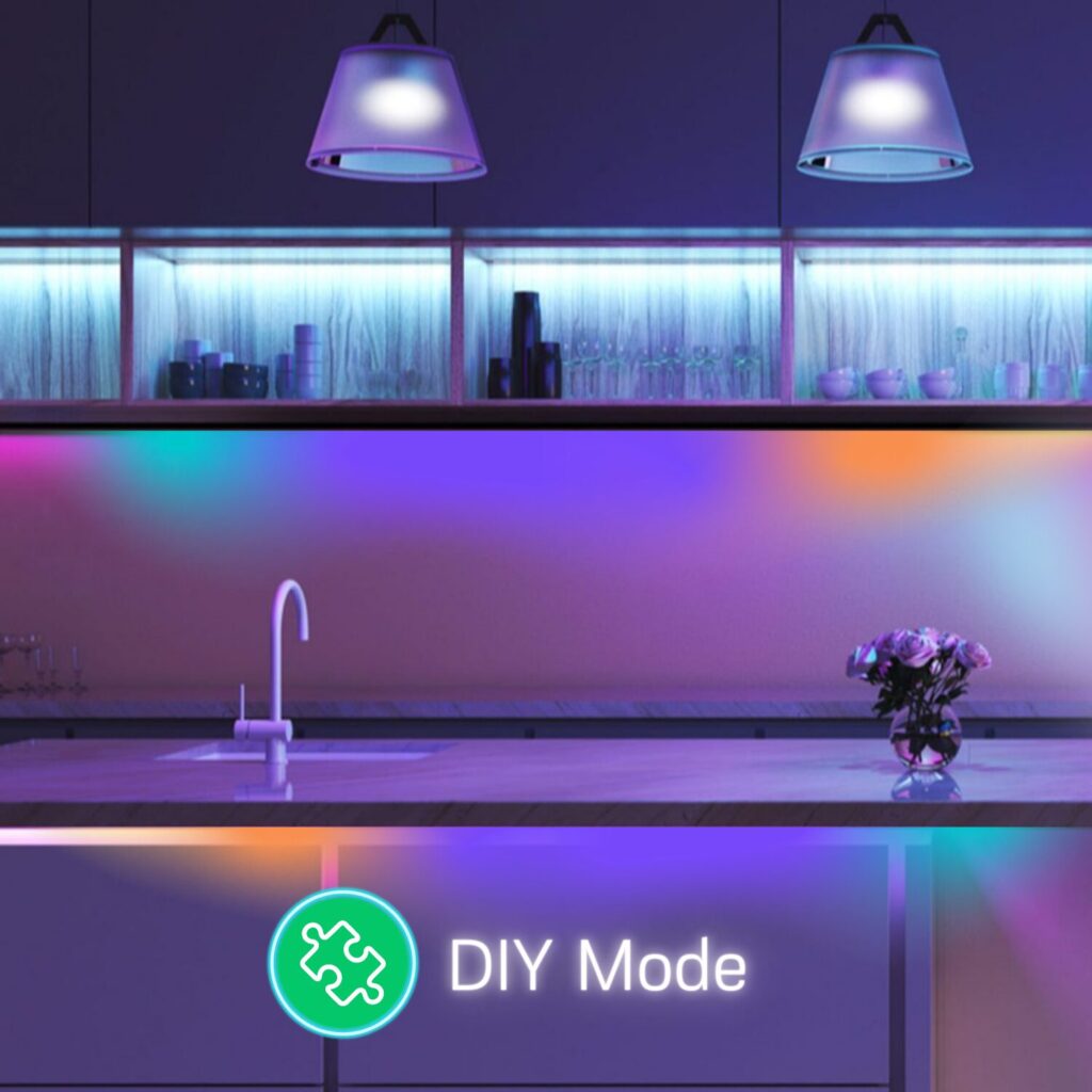 Banda LED Nous Wifi RGBIC F4, 5m, Smart, Sincronizare Muzica