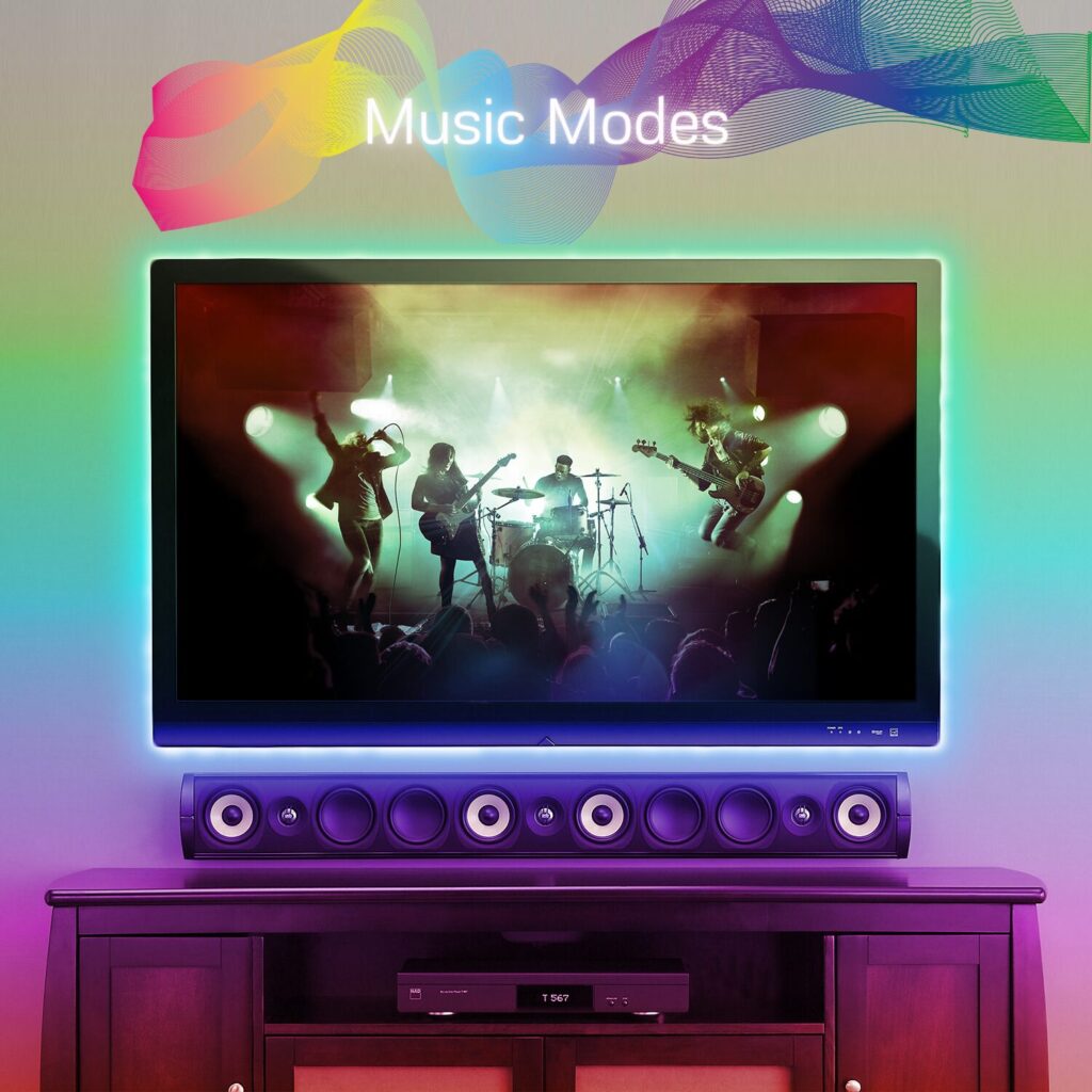 Banda LED Nous Wifi RGBIC F5, 10m, Smart, Sincronizare Muzica