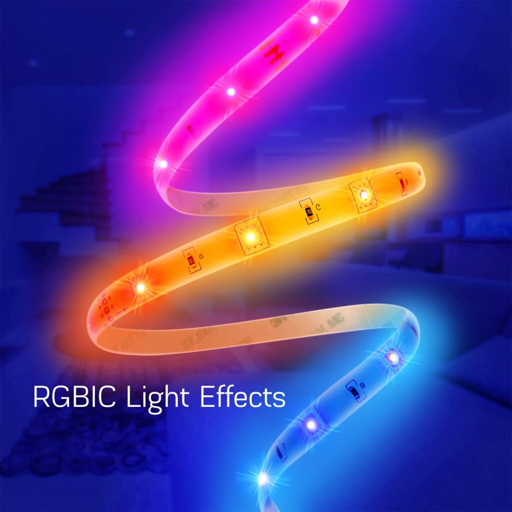 Banda LED Nous Wifi RGBIC F5, 10m, Smart, Sincronizare Muzica