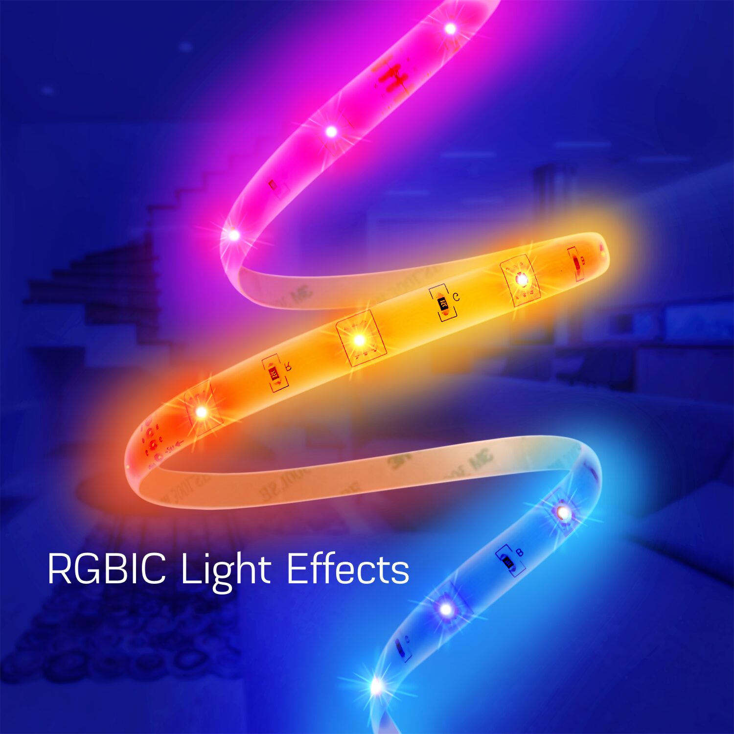 Banda LED Nous Wifi RGBIC F5, 10m, Smart, Sincronizare Muzica