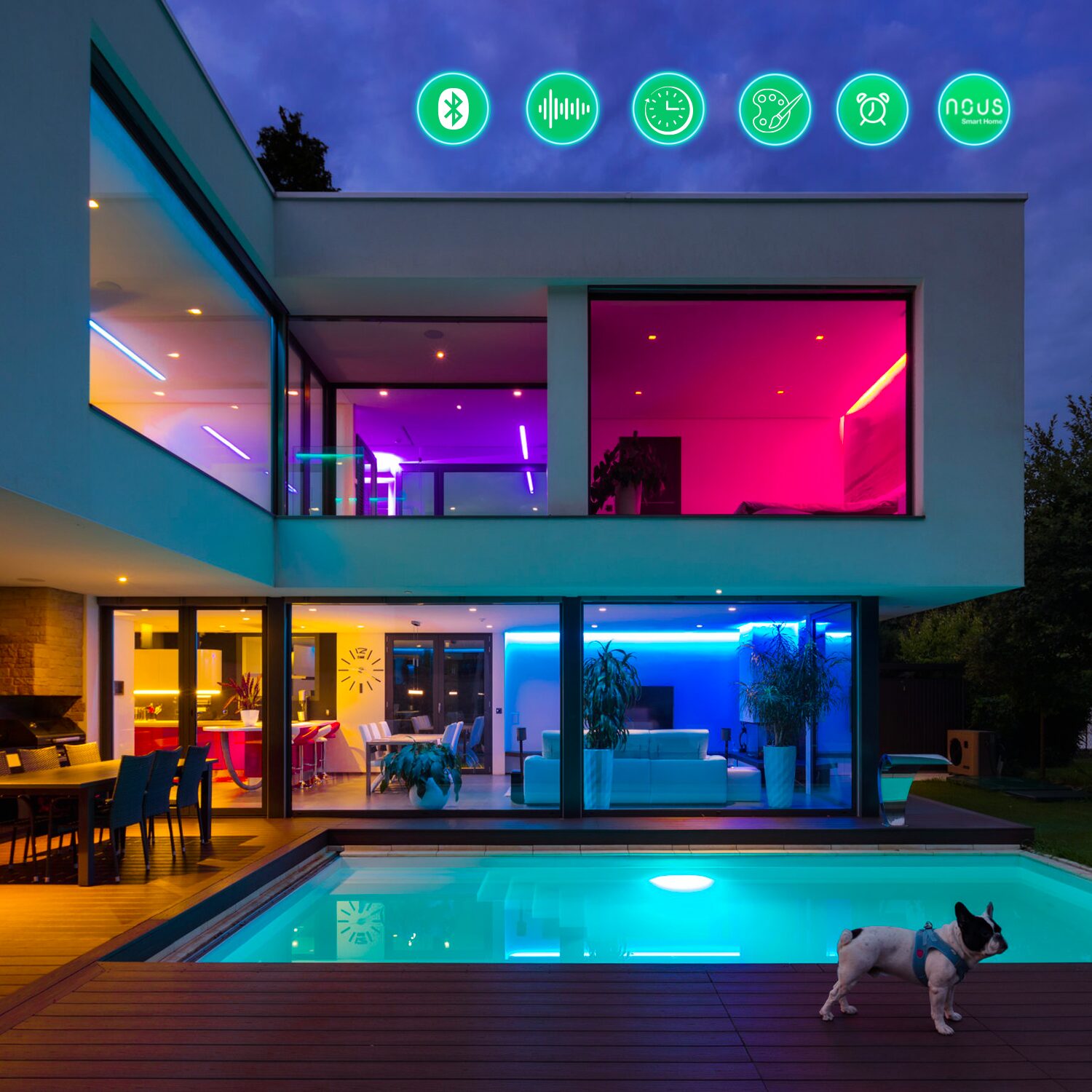 Banda LED Nous RGB F6, 5m, Bluetooth, control aplicatie