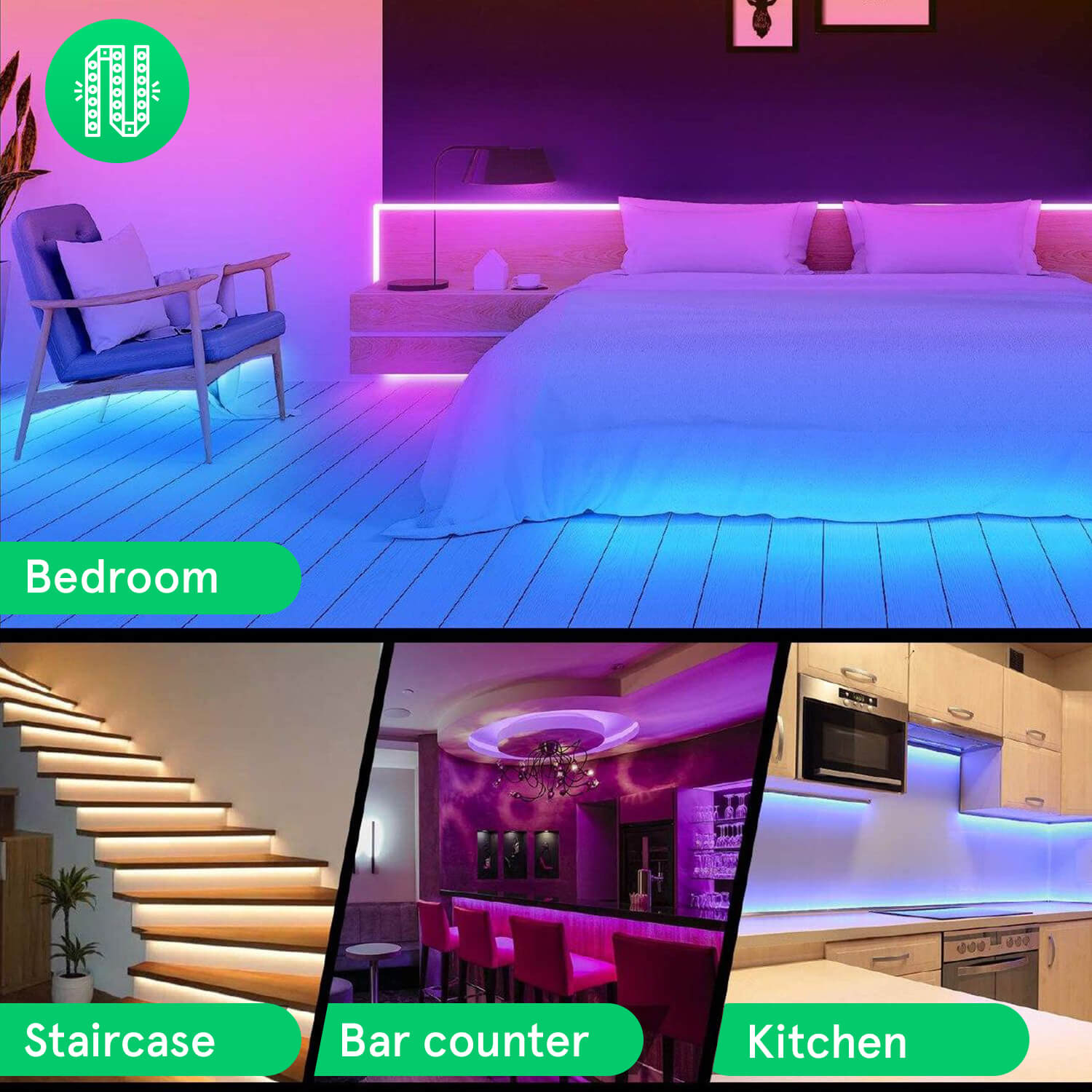 Banda LED Smart Nous F1 WiFi, 5 metri, Control APP