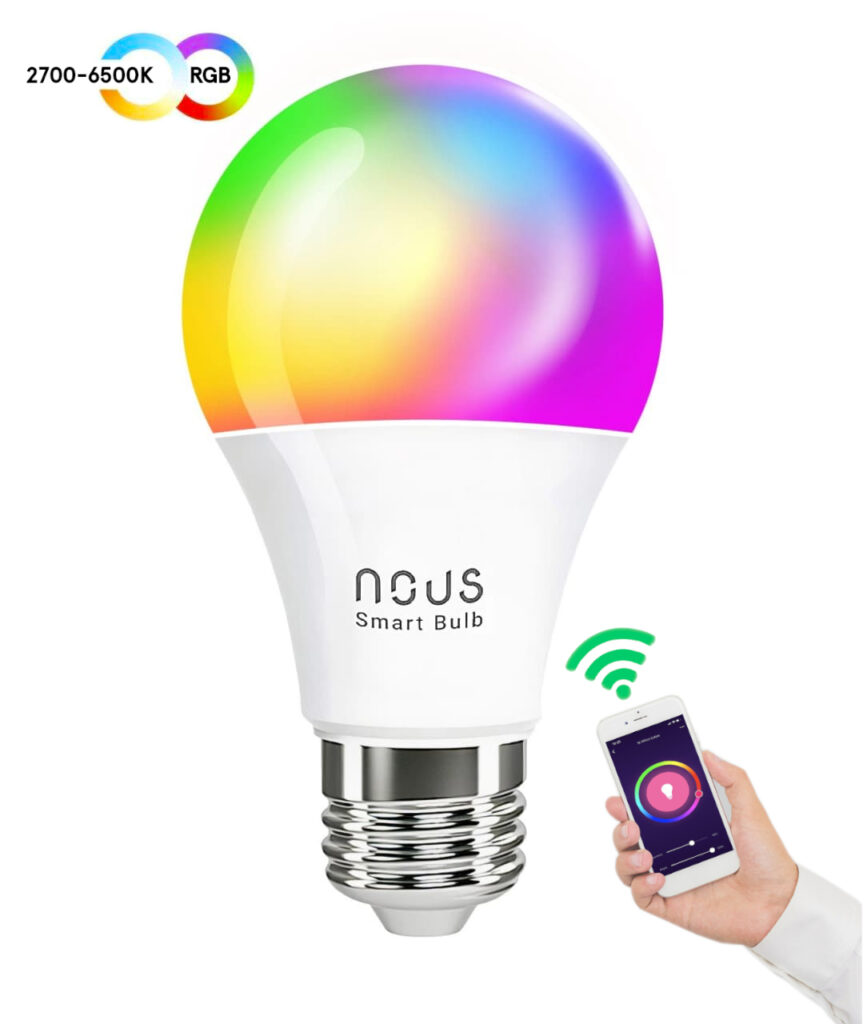 Bec LED RGB Smart NOUS P3, E27, Control din aplicatie